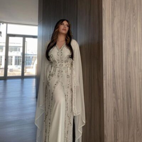 Party Wear Abaya Kaftan Dubai Moroccan Kaftan Caftan Farasha Jalabiya Wedding Gown Arabic Islamic Fancy Floor Length Dress For Women Gown