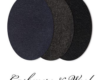Coppia di toppe ovali in cashmere e lana per gomiti - Da cucire per riparare maglioni