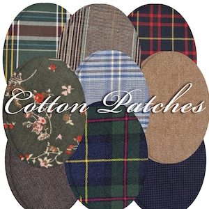 Pair of Cotton Elbow Patches / Elbow Patches / Floral Elbow Patches / Oval Patches / Sew-on