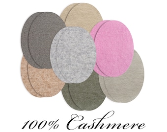 Toppe per maglione in cashmere al 100% / Toppe ovali per gomito per maglione / Coppia di toppe per gomito / Toppe per gomito per maglione / Puro cashmere / Toppe in maglia