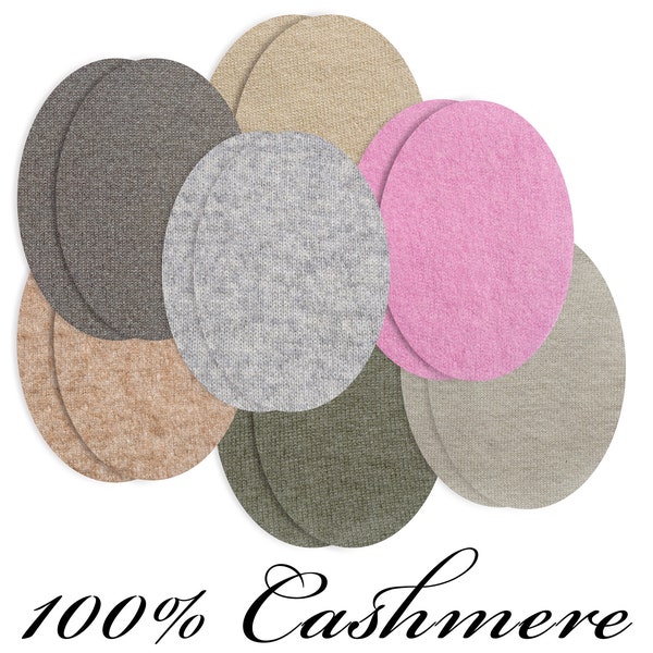 Toppe per maglione in cashmere al 100% / Toppe ovali per gomito per maglione / Coppia di toppe per gomito / Toppe per gomito per maglione / Puro cashmere / Toppe in maglia