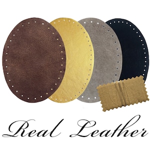 Oval Real Leather Elbow Patches / Pair of Patches / Genuine Leather Patches / Pre-punched / Sweater Patches / 3 size / Pair Patches / LO1