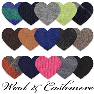 Wolle & Kaschmir Aufnäher / Kleine Herzen Aufnäher für Pullover / Patches Brosche / Applikation Strick Aufnäher / Hole Sew Reparatur / Reparatur Pullover Sew On DIY
