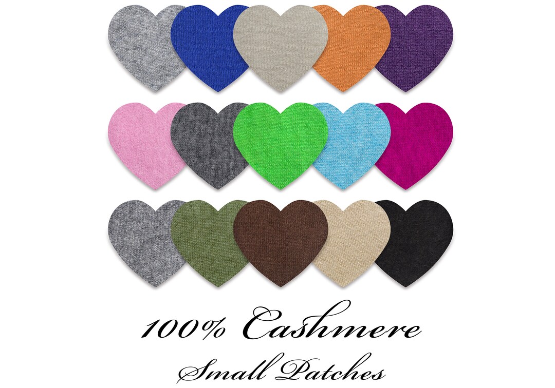 100 Cashmere Patches / Small Hearts Patches Sweater / Patches Brooch / Applique Knit Patches