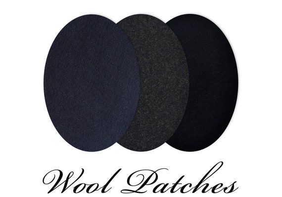 Wool Oval Elbow Patches / Pair of Wool Elbow Patches / Sweater