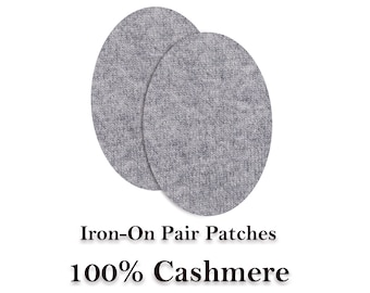 Toppe termoadesive per maglione in cashmere al 100% / Toppe per gomito per maglione / Coppia di toppe per gomito / Toppe per gomito / Puro cashmere / Toppe in maglia