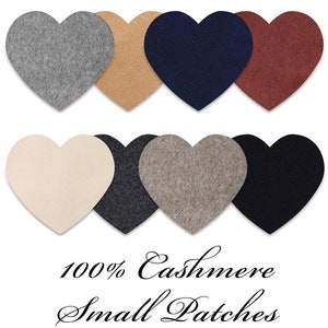Cashmere Heart Patches: Sweater Hole Repair Applique