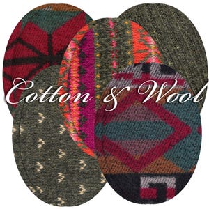 Cotton & Wool Elbow Patches: Sew-on Knit Oval Patches (Pair)