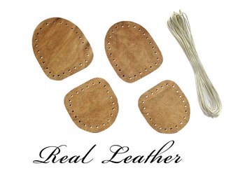 Slipper Soles and Wax Thread / Real leather / 5 sizes / non slip bottoms / Slippers and shoes / leather pads / pre-punched / Heels and Toes