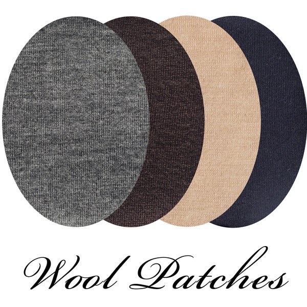 Wool Oval Elbow Patches / Pair of Wool Elbow Patches / Sweater Patches / Jumper Patches / 3 sizes / Knit Patches / Sew-on