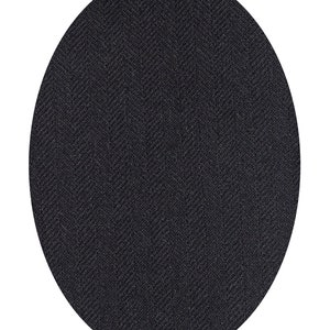 100% Cashmere Oval Elbow Patches / Pair of Elbow Patches for Sweater / Jumper Elbow Patches / Pure Cashmere / Elbow Pads / Sew-on Patches Black Herringbone
