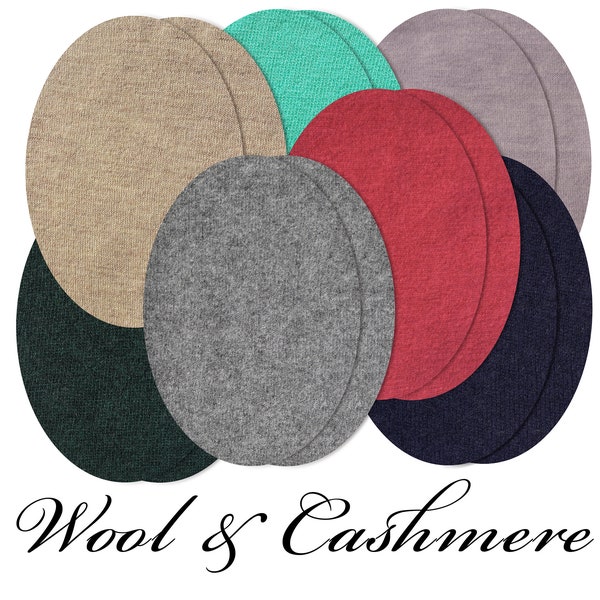 Oval Wool & Cashmere / Elbow Patches for Sweater / Pair of Elbow Patches / Sweater Patches / Jumper Patches / Knit Patches / Sew-on Patches