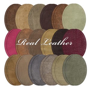 Echtleder Elbow Patches: Vorgelochte Pullover Reparatur - Braun - Paar