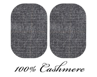 Pièces pour pull 100 % cachemire/Pièces coudières pour pull/Paire de pièces coudières pour pull/Pur cachemire/Pièces à chevrons gris foncé