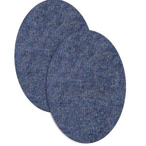 100% Cashmere Sweater Patches / Oval Elbow Patches for Sweater / Pair of Elbow Patches / Pure Cashmere / Knit Patches / Sew-on Blue