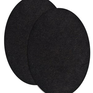 100% Cashmere Sweater Patches / Oval Elbow Patches for Sweater / Pair of Elbow Patches / Pure Cashmere / Knit Patches / Sew-on Black
