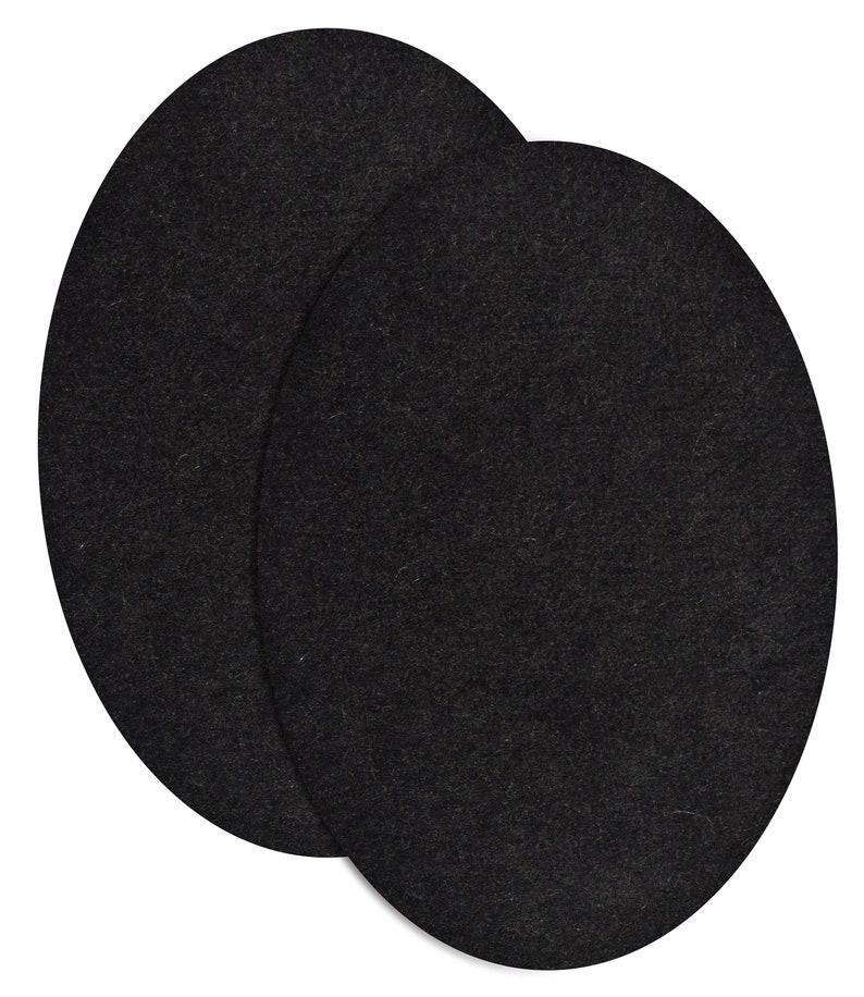 100% Cashmere Sweater Patches / Oval Elbow Patches for Sweater / Pair of Elbow Patches / Pure Cashmere / Knit Patches / Sew-on Black