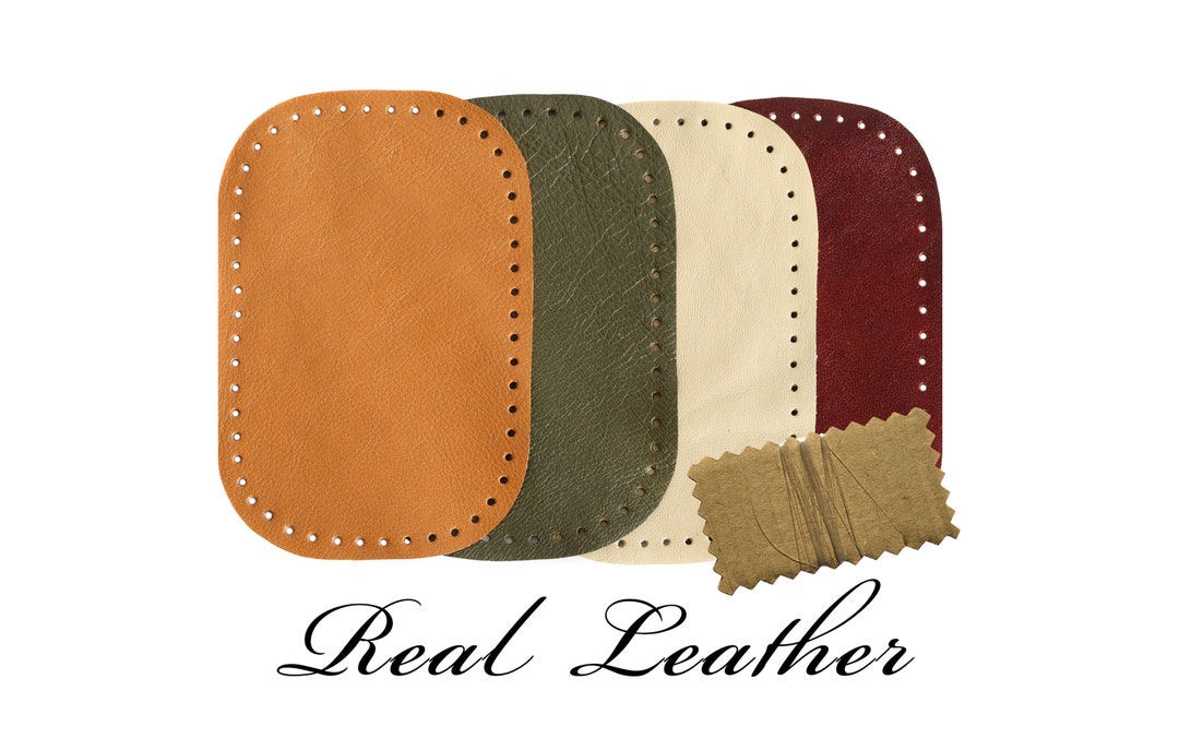 Pair of Real Leather Elbow Patches / Genuine Leather Patches / Pre