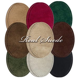 Real Suede Leather Elbow Patches: Pre-Punched Sweater Repair (Pair)