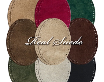 Real Suede Leather Elbow Patches: Pre-Punched Sweater Repair (Pair)
