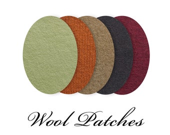 Wool Oval Elbow Patches / Pair of Wool Elbow Patches / Patches for Cashmere Sweater / Jumper Patches / Wool Patches / Knit Patches / Sew-on