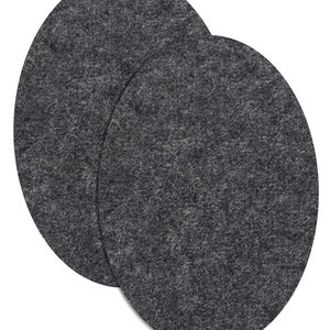 100% Cashmere Sweater Patches / Oval Elbow Patches for Sweater / Pair of Elbow Patches / Pure Cashmere / Knit Patches / Sew-on Dark Gray