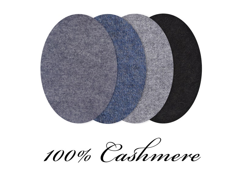 100% Cashmere Sweater Patches / Oval Elbow Patches for Sweater / Pair of Elbow Patches / Pure Cashmere / Knit Patches / Sew-on image 1