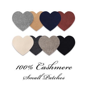 100% Kaschmir Herz Patches: Pullover Loch Reparatur Applikation Aufnäher, ein Stück