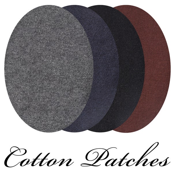 Pair of Cotton Elbow Patches / Oval Elbow Patches / Elbow Patches / Sew-on