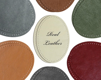Pair Real Leather Elbow Patches - Pre-Punched - Sweater Repair - Flat Shipping -  Genuine Leather