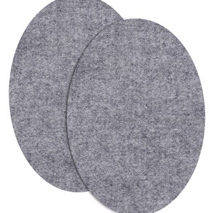 100% Cashmere Sweater Patches / Oval Elbow Patches for Sweater / Pair of Elbow Patches / Pure Cashmere / Knit Patches / Sew-on Light Gray