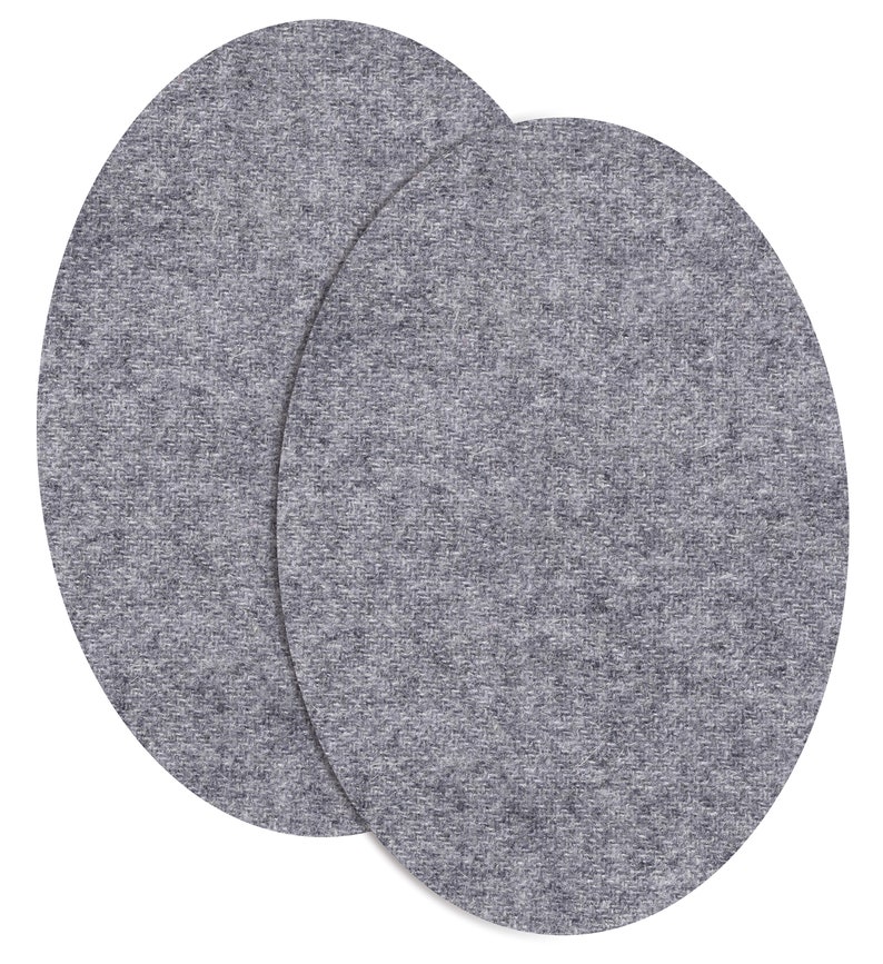 100% Cashmere Sweater Patches / Oval Elbow Patches for Sweater / Pair of Elbow Patches / Pure Cashmere / Knit Patches / Sew-on Light Gray