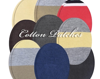 Cotton Elbow Patches: Oval Sew-on Repair Patches (Pair)