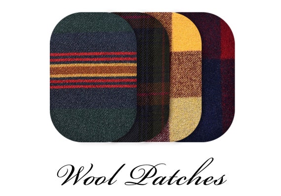 Wool Oval Elbow Patches / Pair of Wool Elbow Patches / Sweater