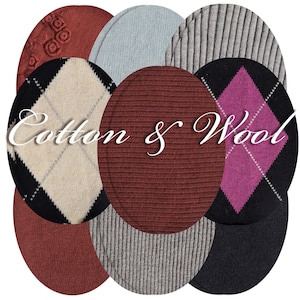 Cotton & Wool Elbow Patches: Sew-on Knit Sweater Repair (Pair)