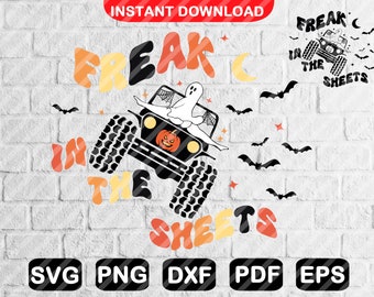 Freak In The Sheets Offroad SVG, Funny Halloween 4x4 Svg Files For Cricut Svg, Instant Download Eps, Png, Dxf, Pdf  F0029