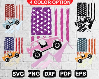 Distressed Flag 4x4 SVG PNG, American Offroad Svg, Adventure Camping Svg, Cut Files, Vinyl Files, Instant Download F0038