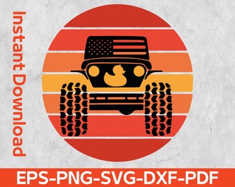 Duck Duck Wave Offroad Sunset SVG PNG, Iron on Transfer Files, Vinyl Decal Cricut Files, Instant Download Commercial Use