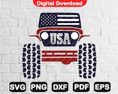 Usa Offroad 4x4 SVG, 4th Of Jully American Offroad Svg Files for Cricut, America Svg, Tshirt Svg, Instant Download, Eps, Svg, Png, Dxf, Pdf
