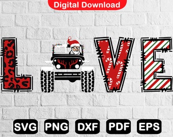 Love Offroad Christmas Svg, 4x4 Offroad Holiday Svg, Love Svg, Cricut File, Cut Files, Svg, Png, Dxf, Pdf, Commercial Use
