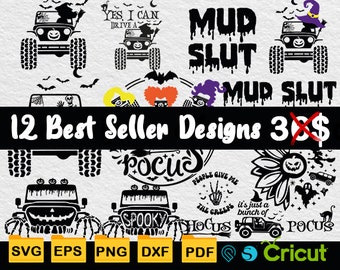 Halloween Offroad Svg Bundle, Bestsellers Designs in My Store, Svg Files For Cricut, Silhouette, Svg Files, Instant Digital Download
