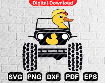Duck Offroad SVG PNG, Duck Duck Wave Svg, Cute 4x4 Svg, Vinyl Decal Sticker Tshirt Design, Instant Download, Eps, Svg, Png, Dxf, Pdf