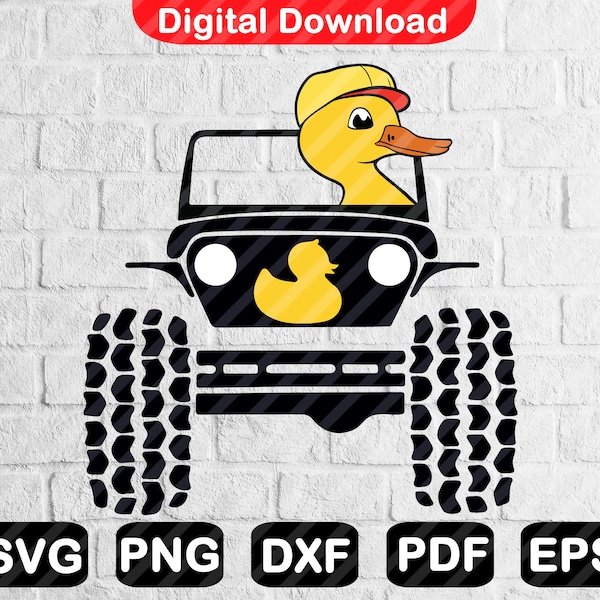 Duck Offroad SVG PNG, Duck Duck Wave Svg, Cute 4x4 Svg, Vinyl Decal Sticker Tshirt Design, Instant Download, Eps, Svg, Png, Dxf, Pdf