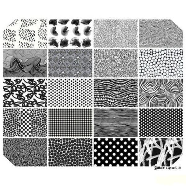 Fat Quarter Collection-Saturday Stash "Black & White" - Free Shipping!