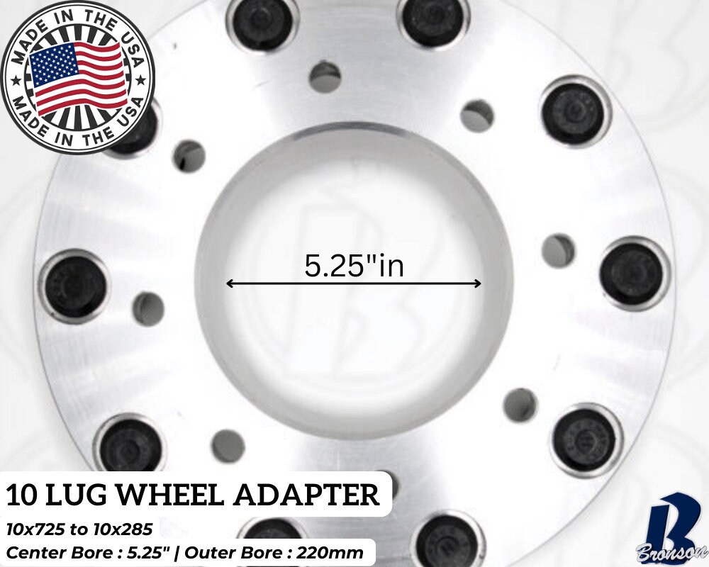 10x7.25 to 10x285 Wheel Adapter Dually 10 to 10 Lug Hub Centric Wheel