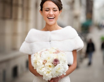 Luxurious Mink Fur Bridal Stole Jacket – Winter Wedding Essential