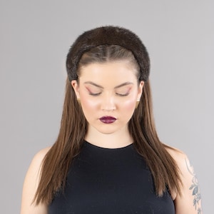 Elegant Brown Mink Fur Headband for Effortless Winter Glam