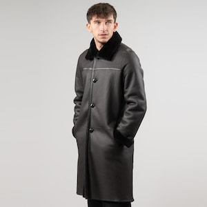 Black Reversible Sheepskin Coat - Timeless Greek Craftsmanship
