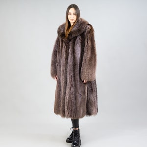Real Raccoon Fur Coat With A Natural Big Fur Collar