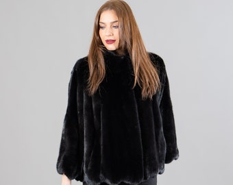Nerz Pelzjacke in schwarze Farbe